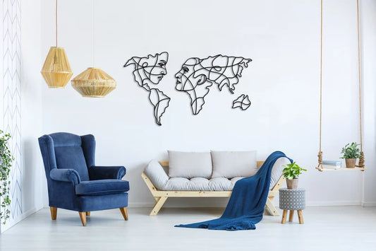 Bring the World to Your Wall with Our Unique Handmade Metal World Map!