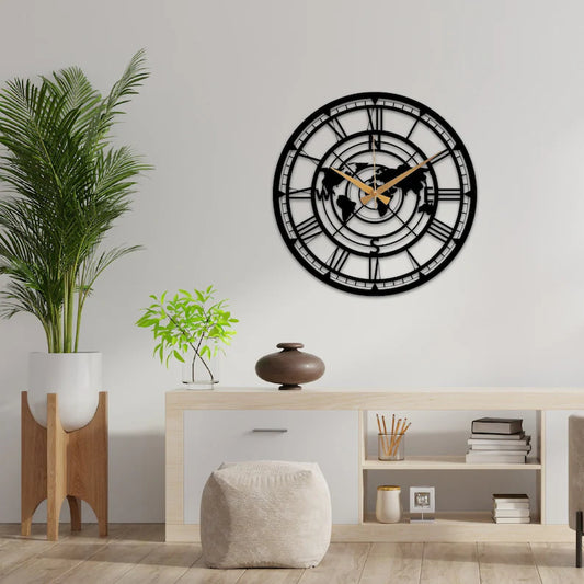 Create a unique atmosphere in your home with our handmade world map clock!