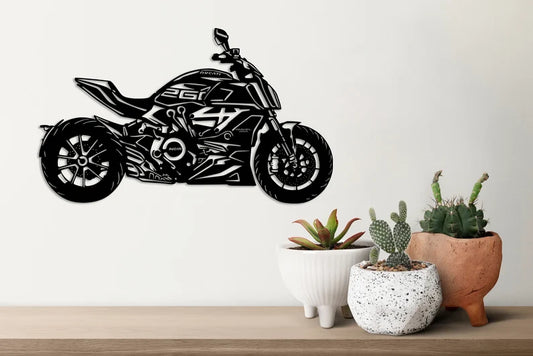 "Verrijk je interieur met deze unieke handgemaakte Ducati X Diavel wanddecoratie!"