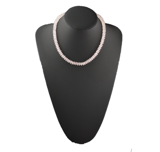 "Feel the love flowing with our Rose Quartz Necklace - 30 Day Money Back Guarantee!" (Oval Shape)